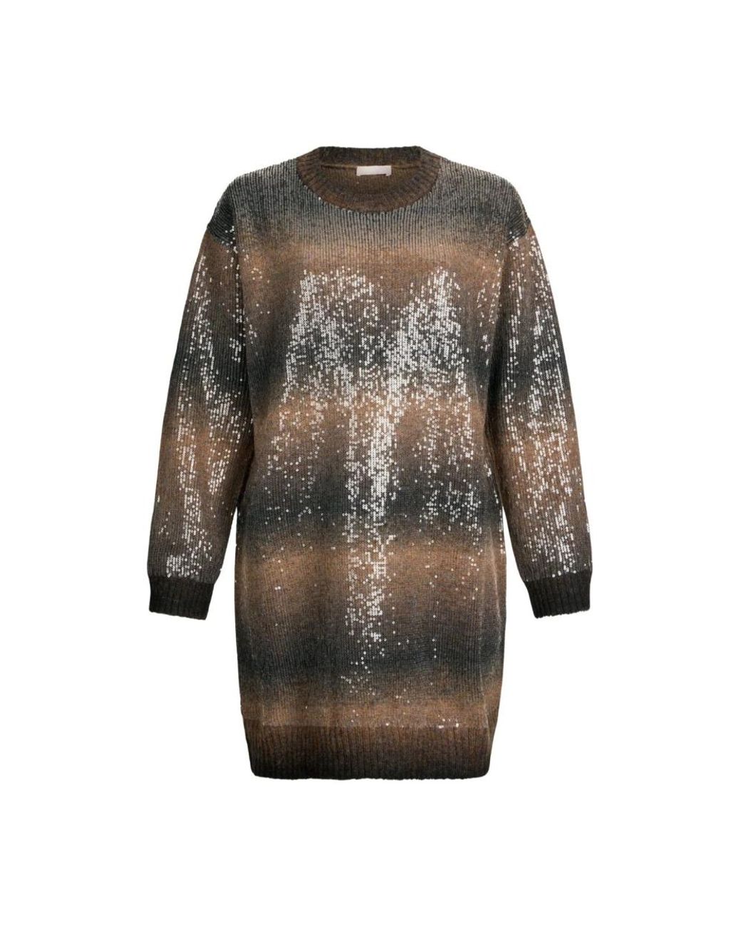 Liu Jo Kleedjes ,Veelkleurig ,Elegante Marrone Jurk Aw 25 in het Gray