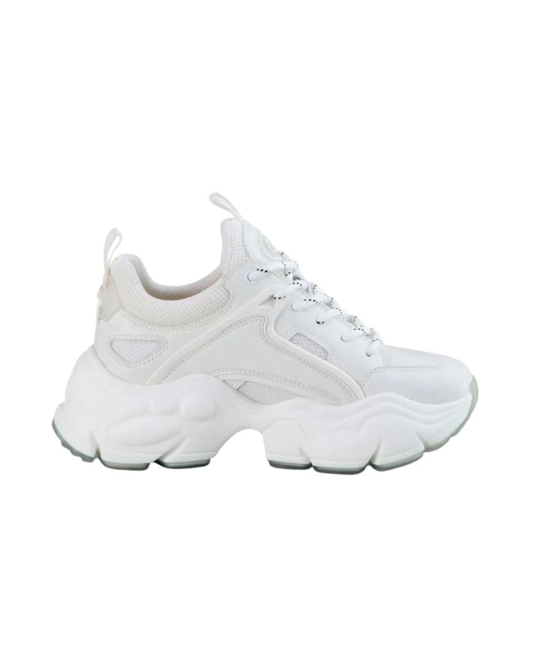 Buffalo Schoenen ,Wit ,Leer Binary C Platform Sneaker in het White