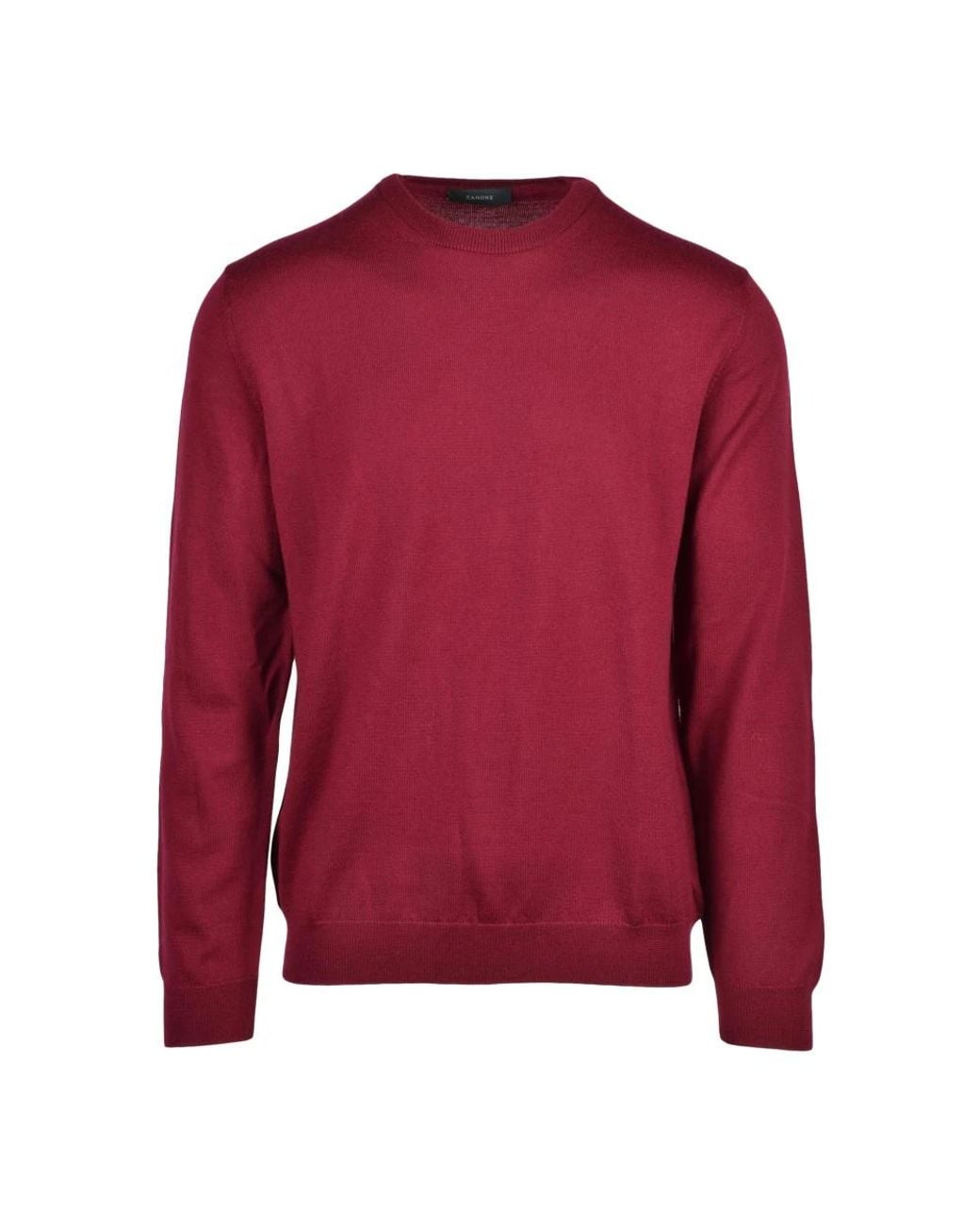 Zanone Red Round-Neck Knitwear for men
