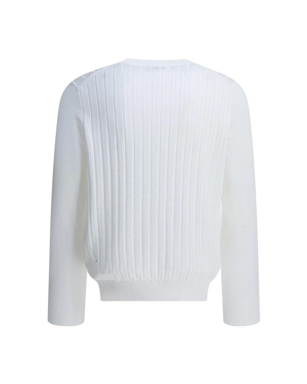Brunello Cucinelli White Round-Neck Knitwear for men