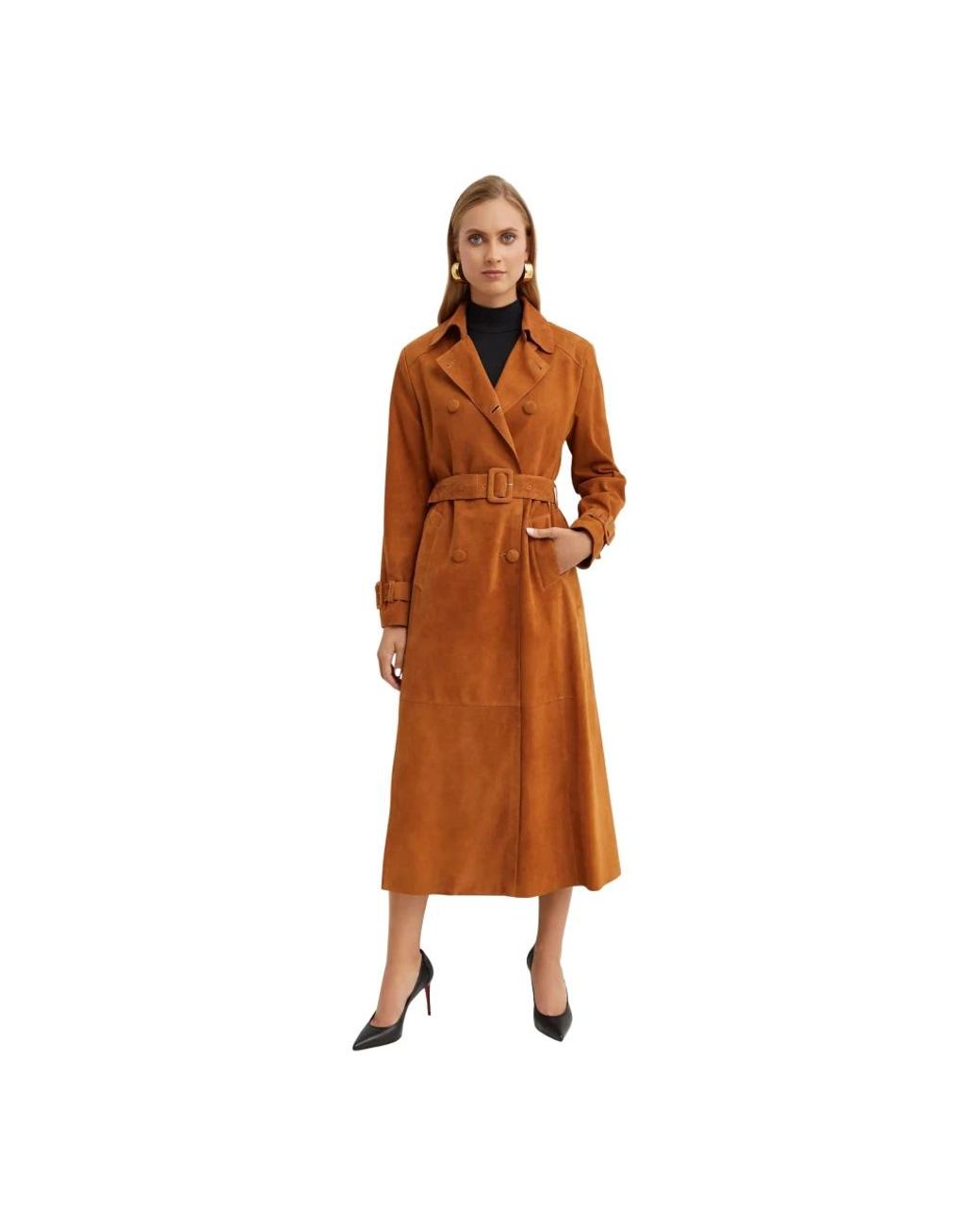 Nour Hammour Brown Trench Coats