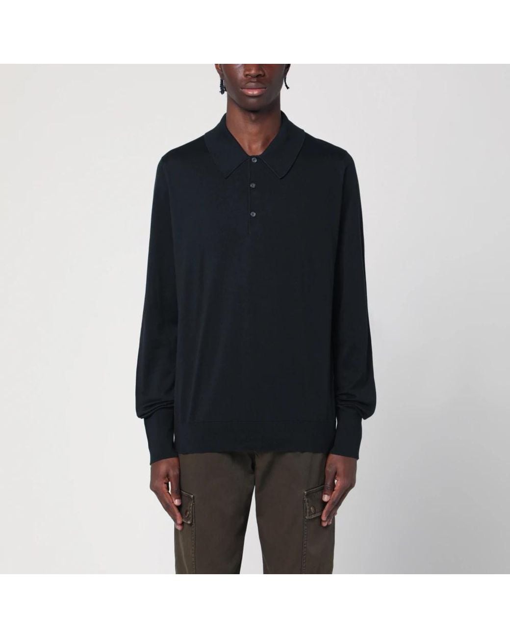 John Smedley Black Polo Shirts for men