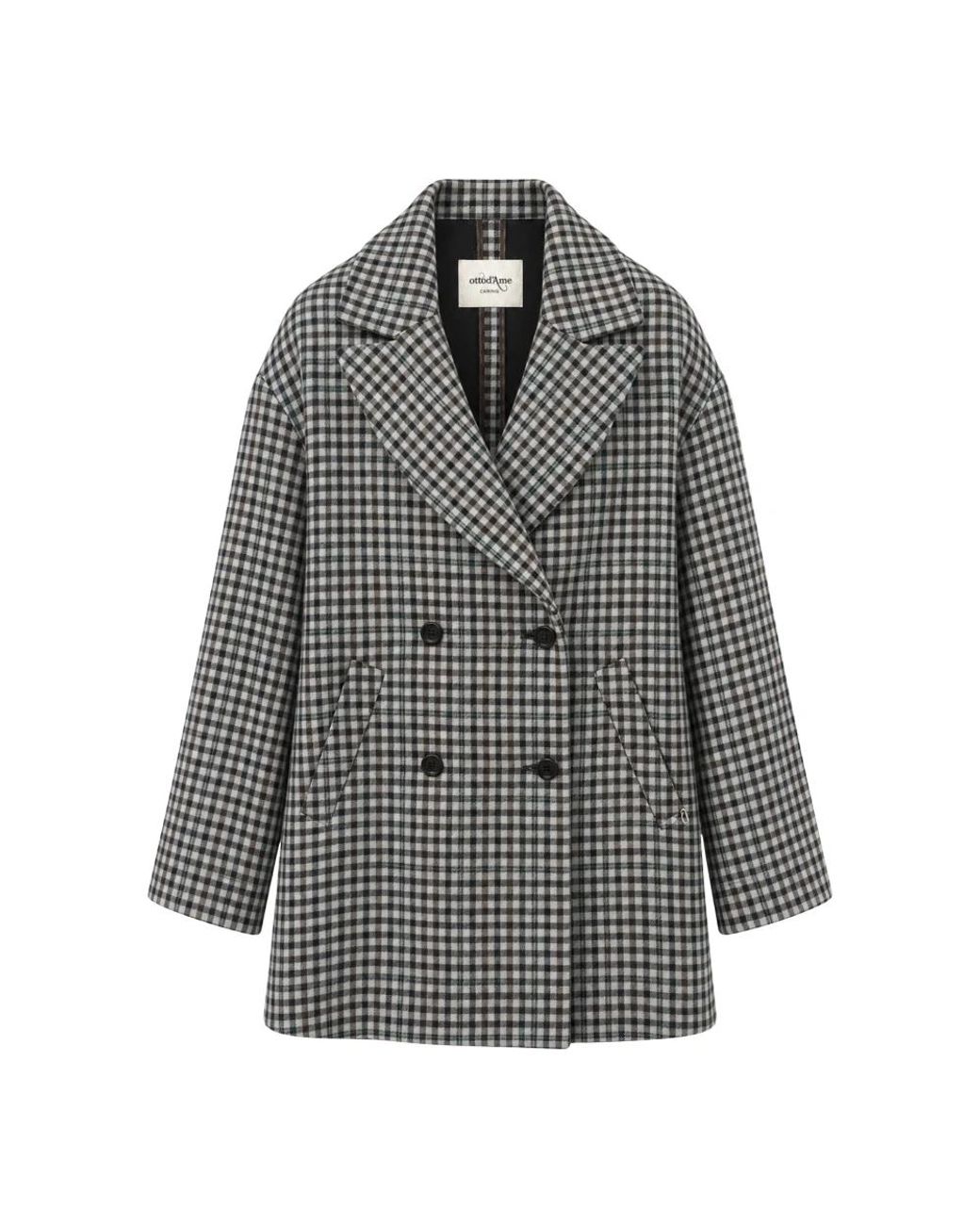 Ottod'Ame Gray Double-Breasted Coats