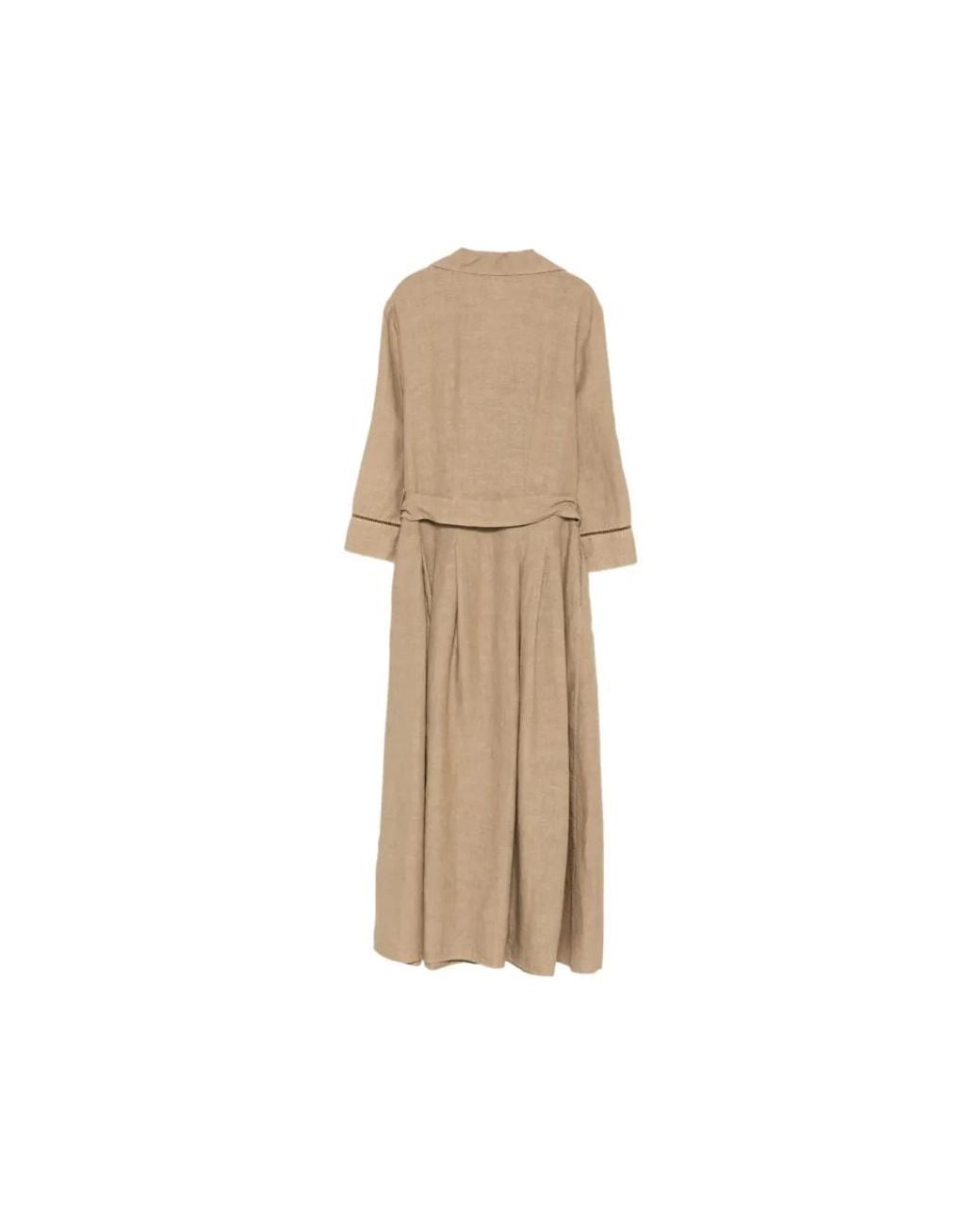 120% Lino Natural Shirt Dresses