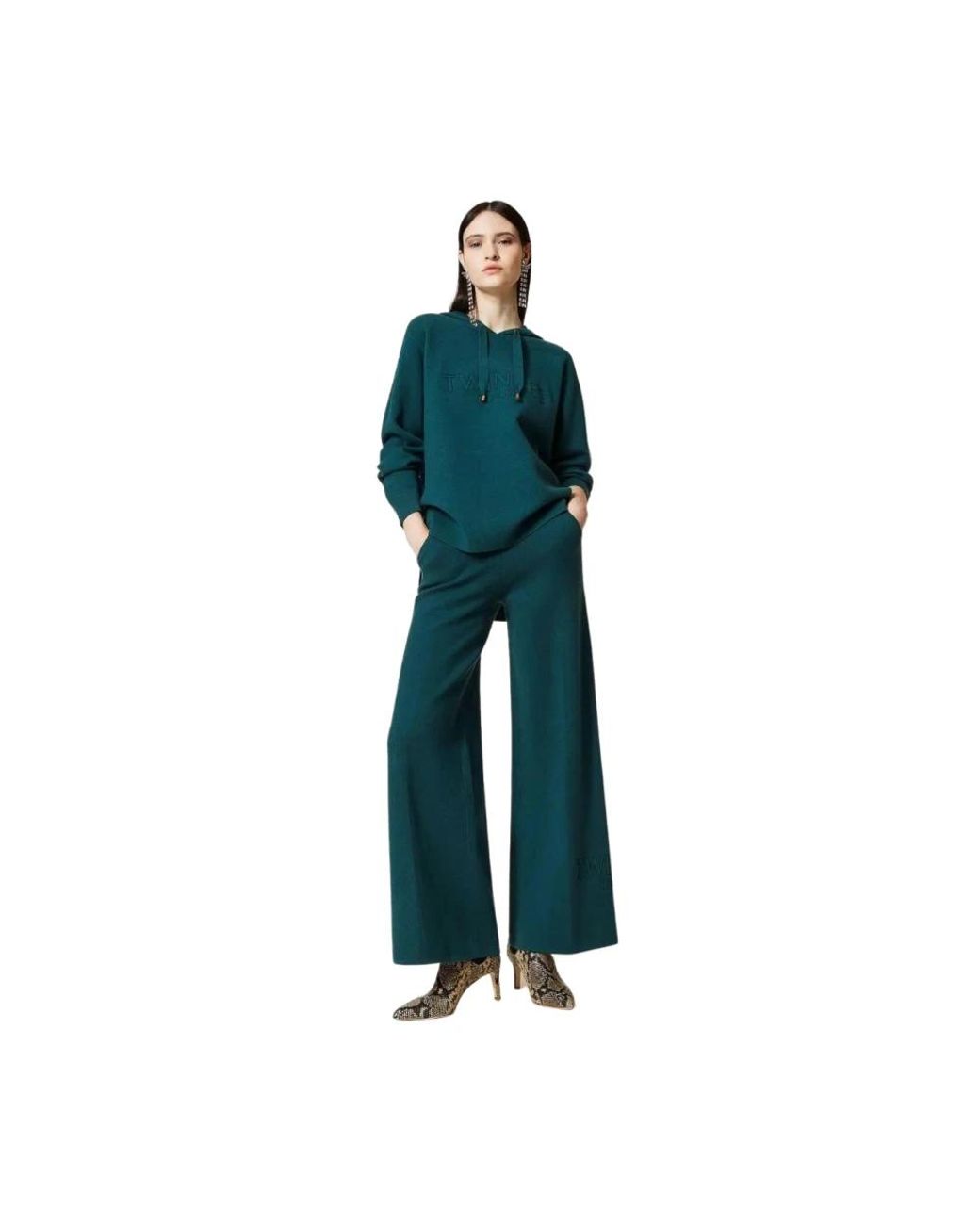 Twinset Green Wide Trousers