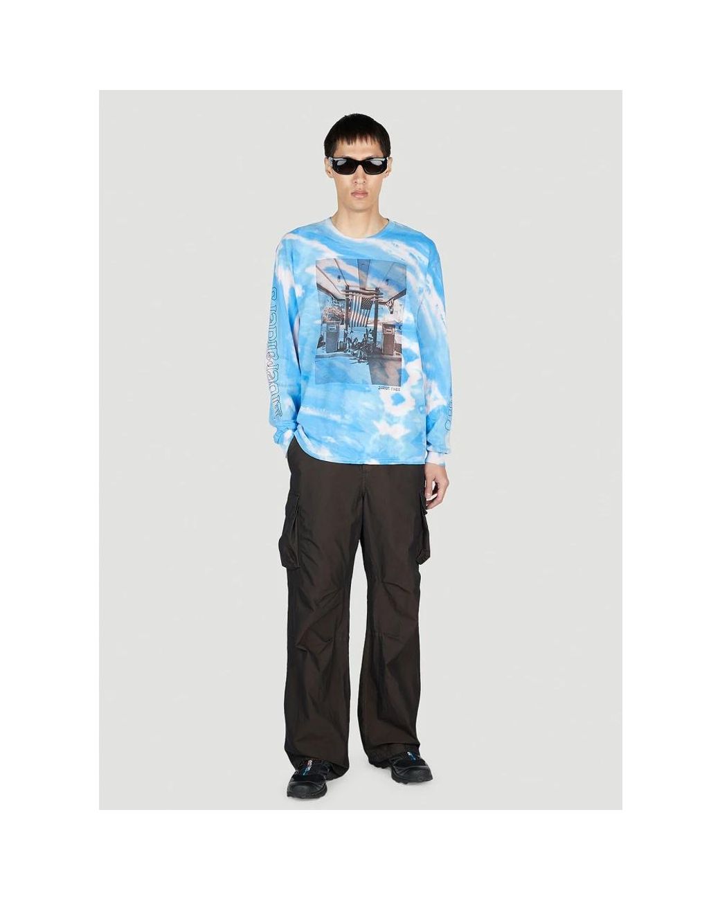 LIBERAIDERS Blue Long Sleeve T-Shirts for men