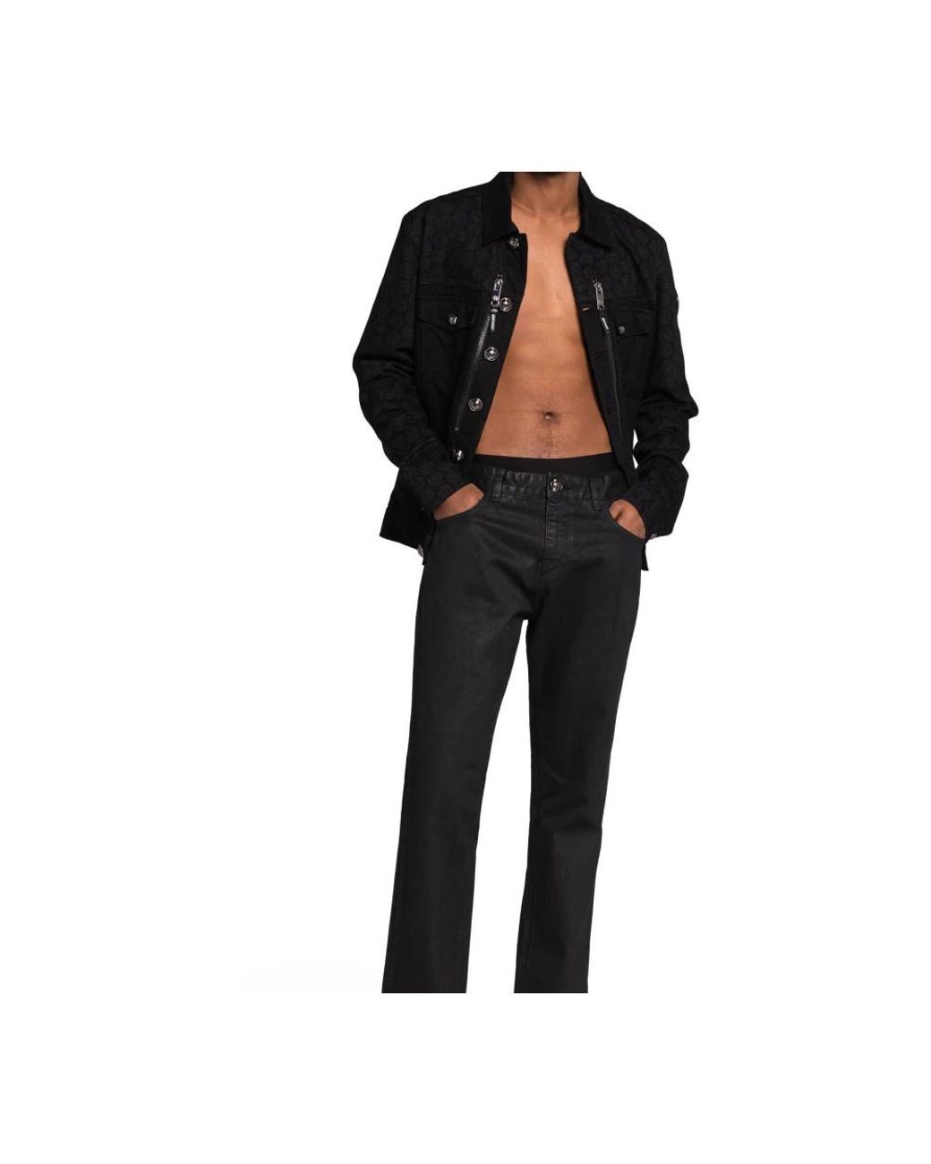 Roberto Cavalli Black Straight Jeans for men