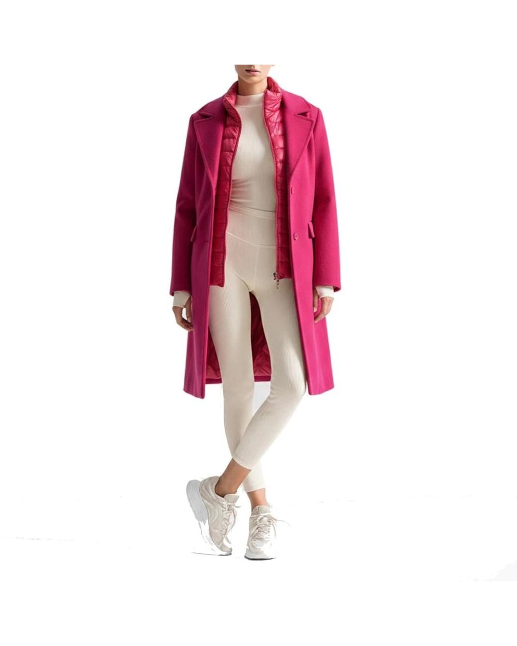 Single-Breasted Coats Herno en coloris Pink