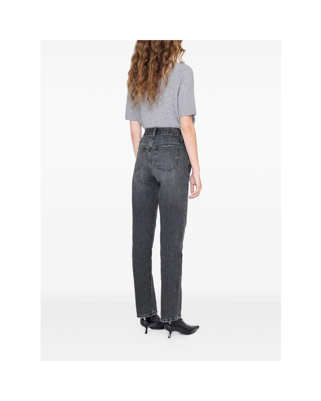Anine Bing Gray Straight Jeans