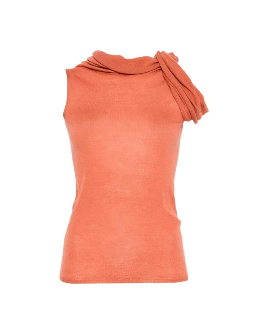 Rick Owens Orange Sleeveless Tops