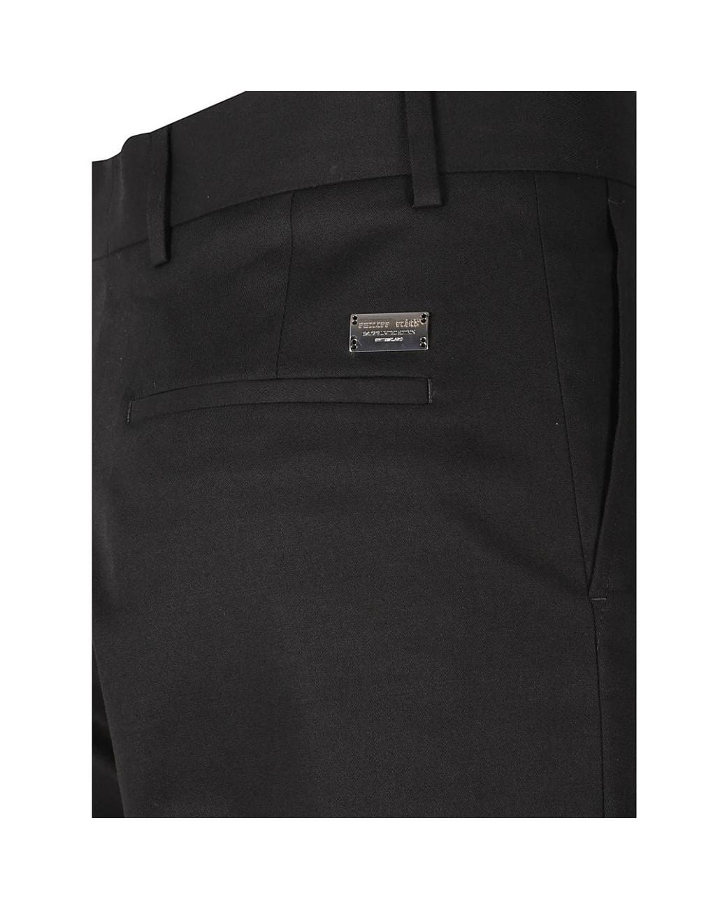 Philipp Plein Black Straight Trousers for men