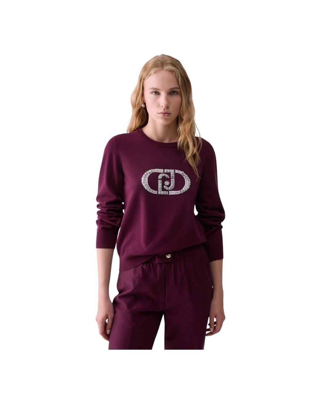 Liu Jo Purple Round-Neck Knitwear