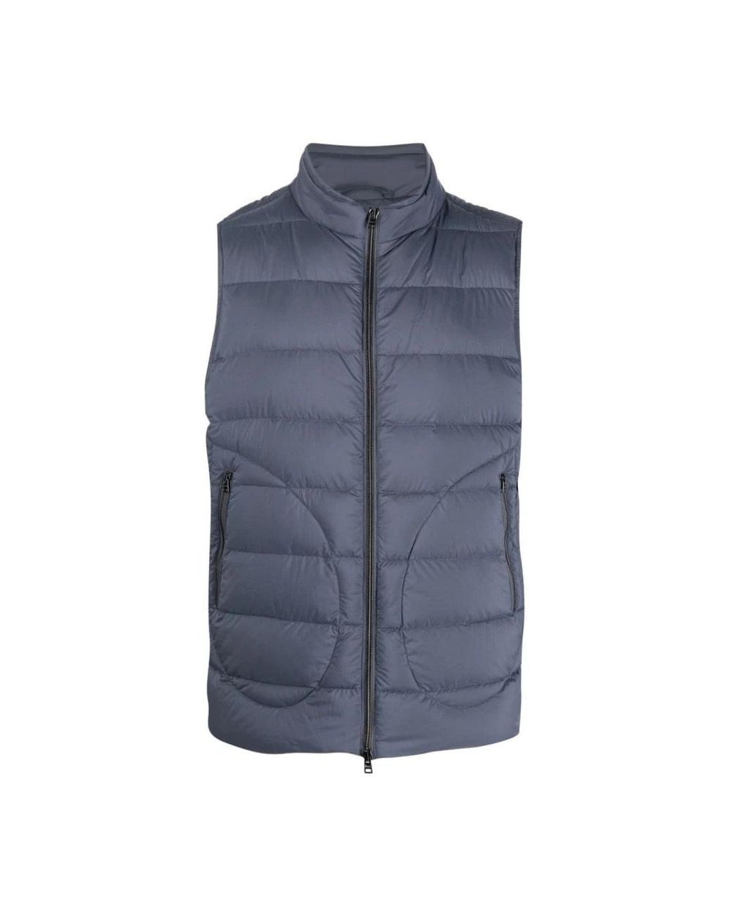 Herno Blauwe Geweven Veren Vest in het Blue voor heren