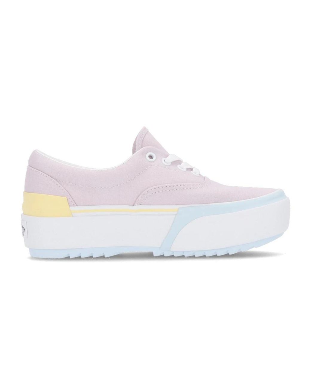 Vans Schoenen ,Roze ,Pastel Lage Sneaker Met Plateau in het White