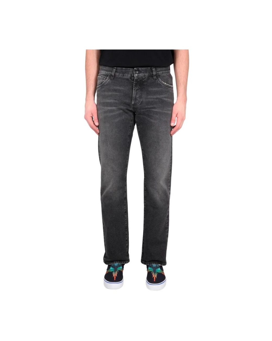 Marcelo Burlon Gray Straight Jeans for men