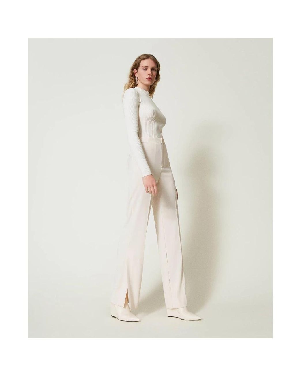 Twinset White Wide Trousers