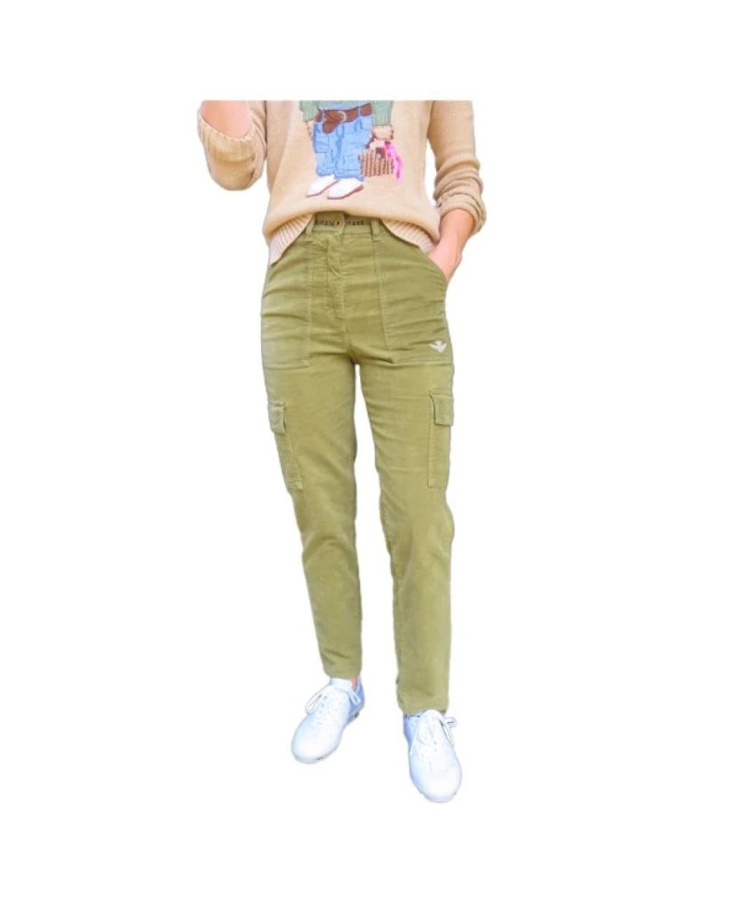 Aeronautica Militare Green Slim-Fit Trousers