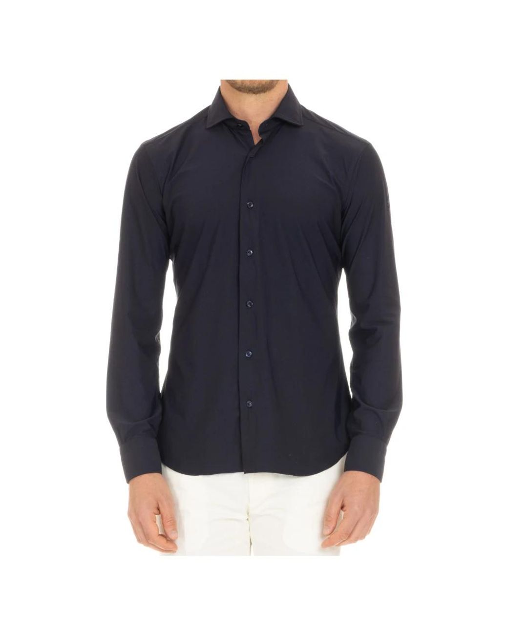 Barba Napoli Blue Casual Shirts for men