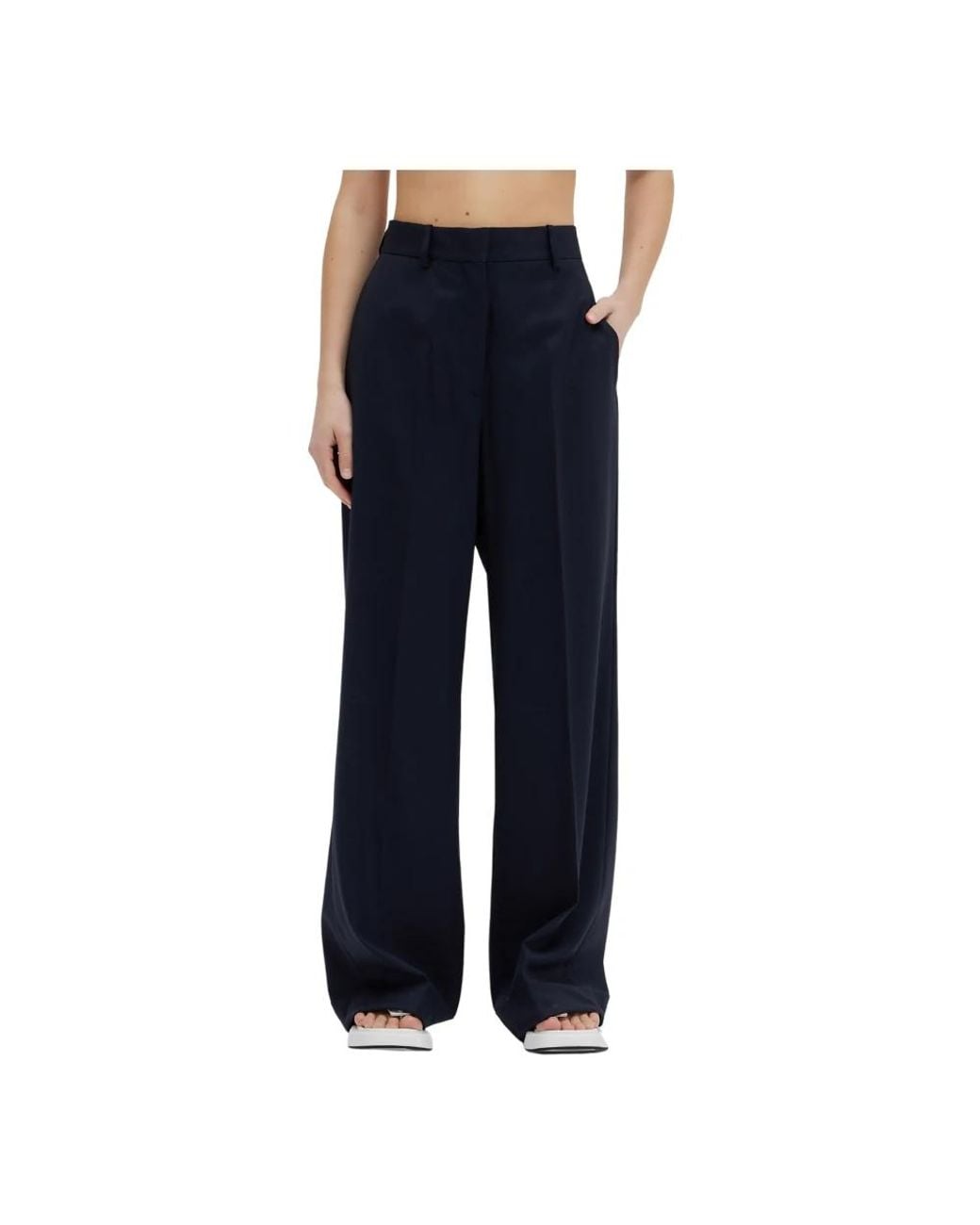 Erika Cavallini Semi Couture Blue Wide Trousers