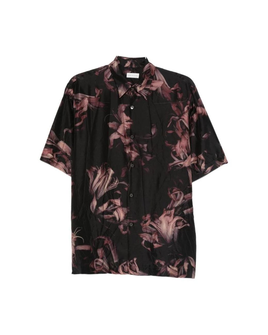Dries Van Noten Black Short Sleeve Shirts for men