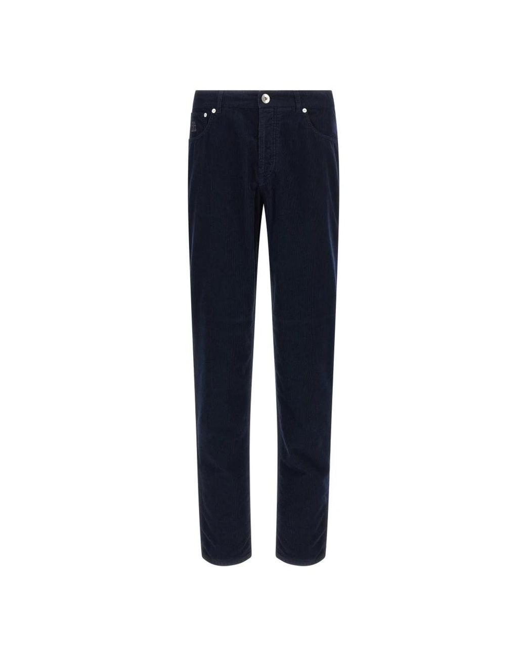 Brunello Cucinelli Broeken ,Blauw ,Katoen Corduroy Broeken in het Blue voor heren