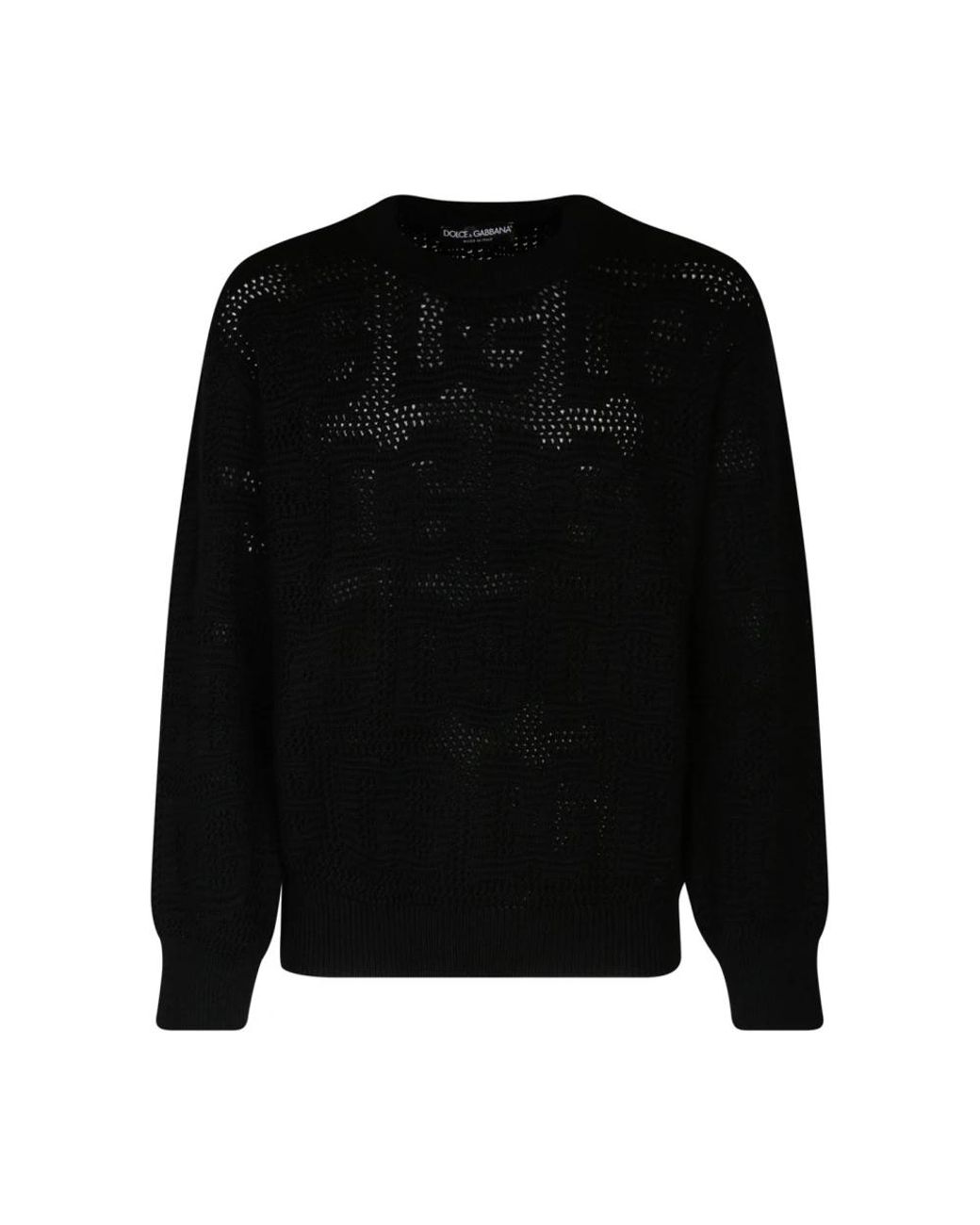 Dolce & Gabbana Black Round-Neck Knitwear for men