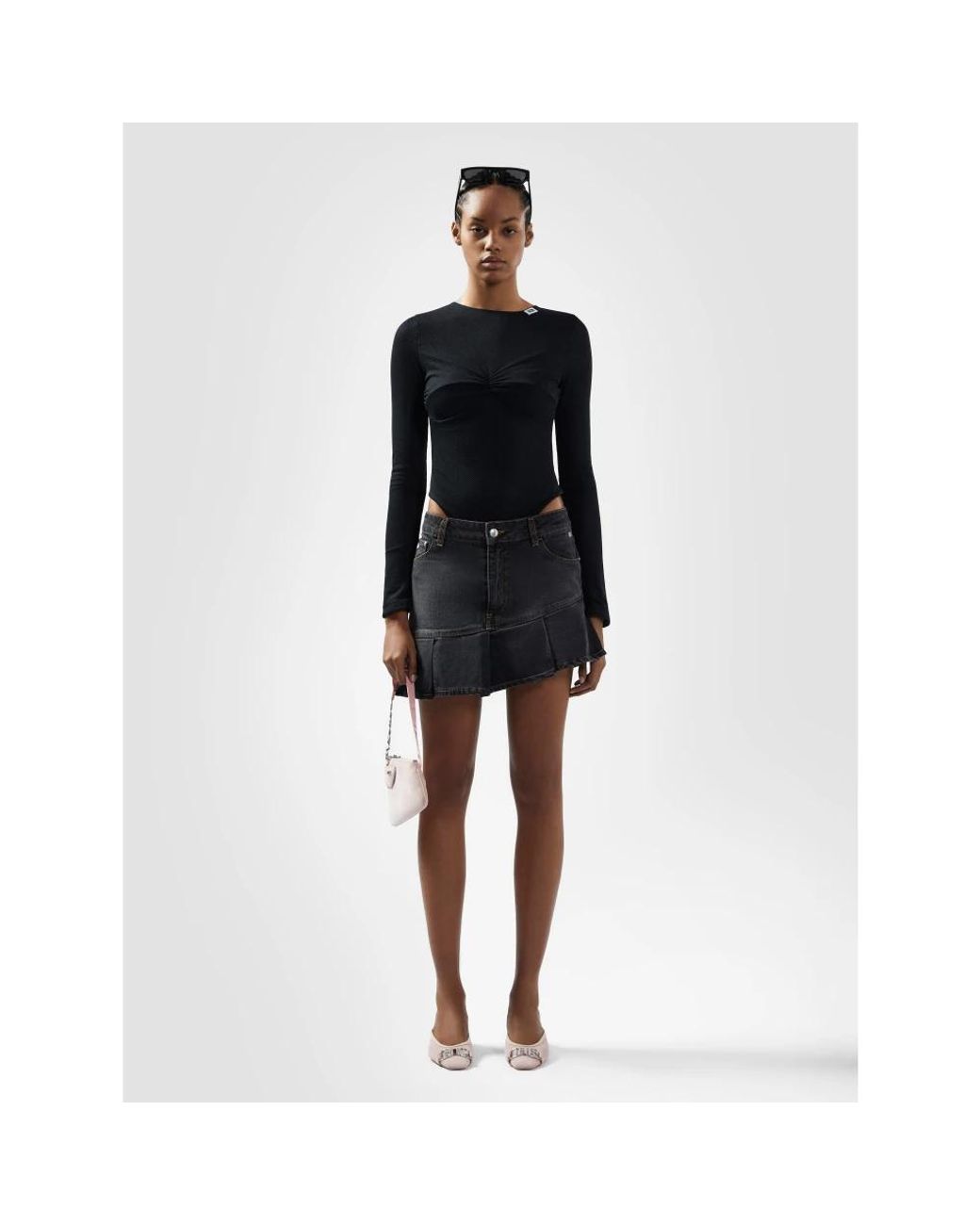 Gcds Black Denim Skirts