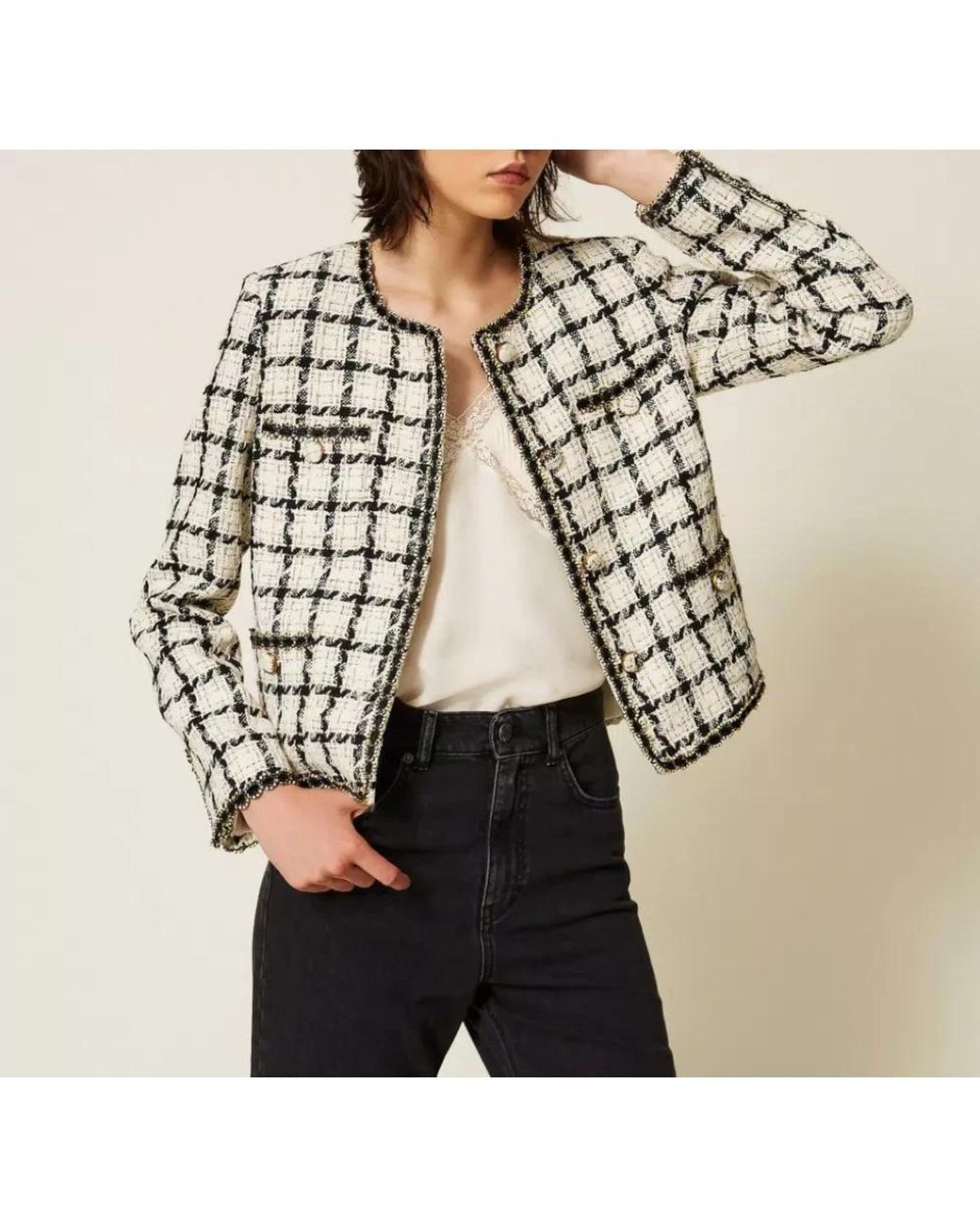 Twinset Black Tweed Jackets
