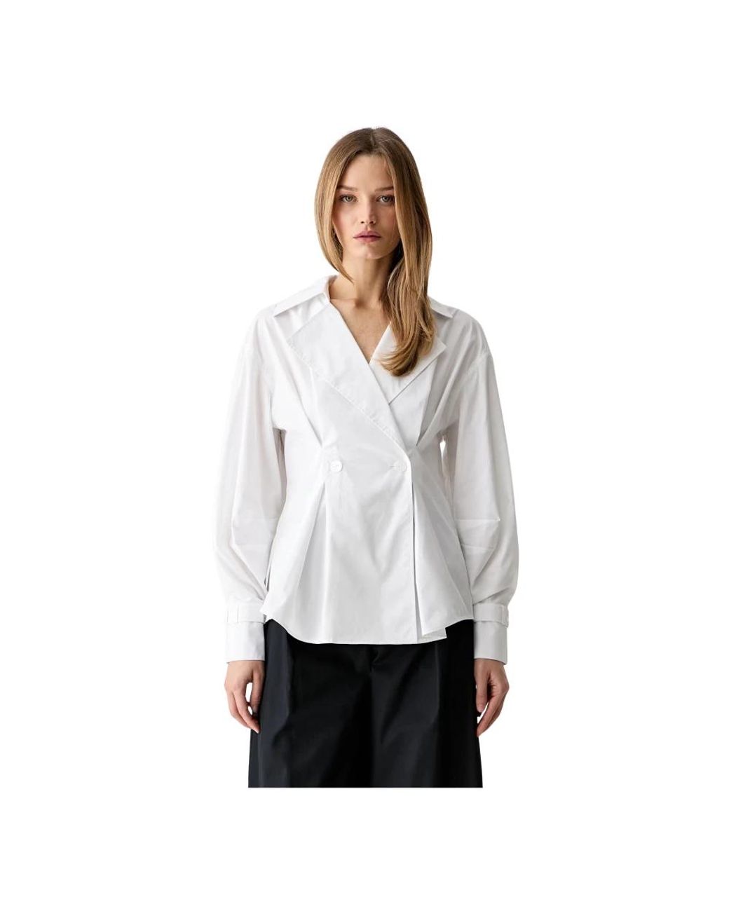 Karl Lagerfeld Wikkelblouse in het White