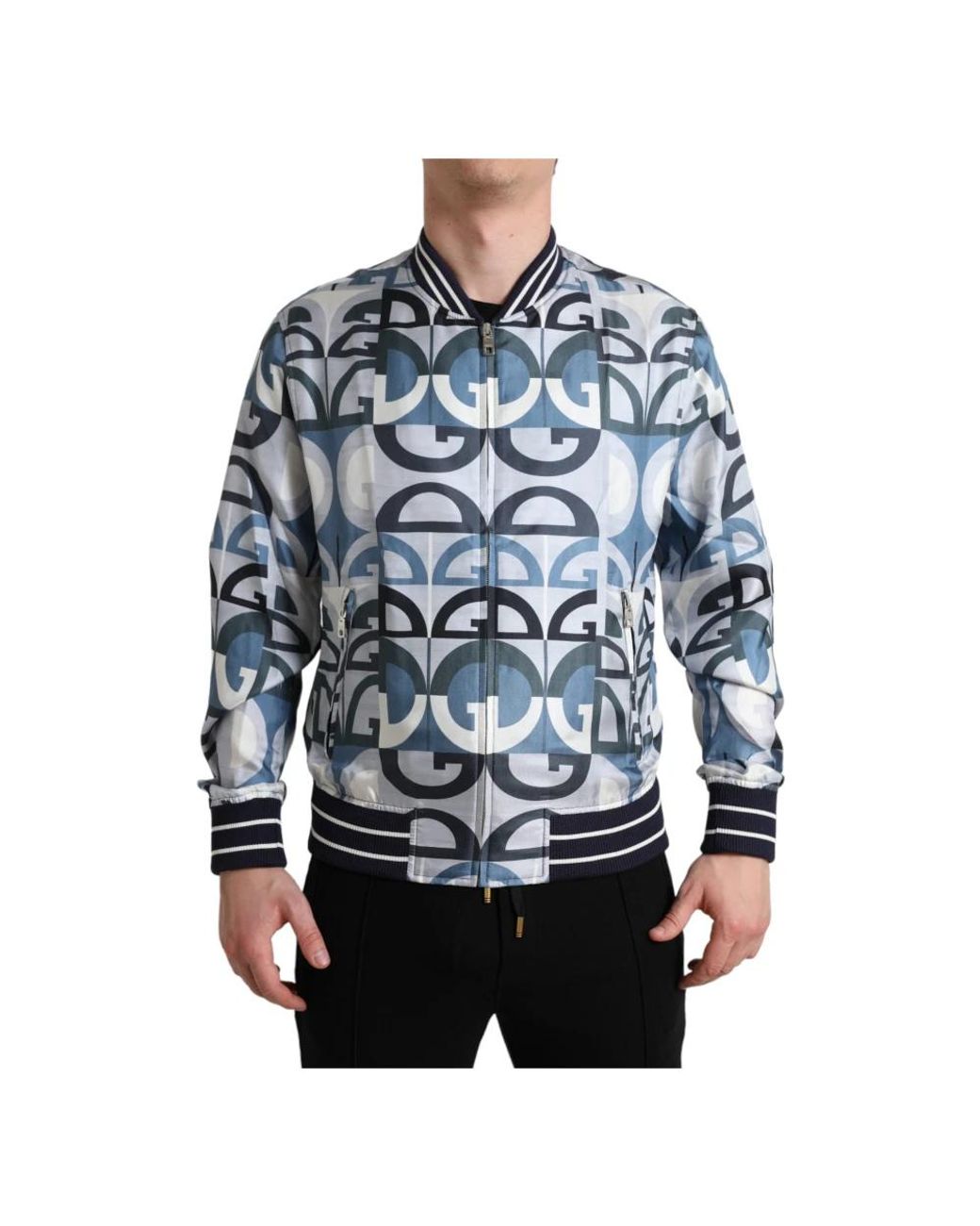 Dolce & Gabbana Blue Bomber Jackets for men