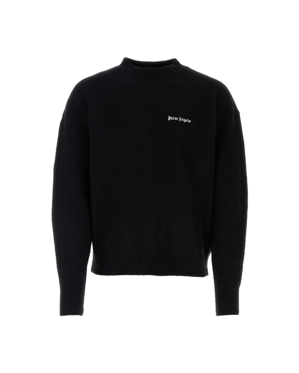 Palm Angels Black Round-Neck Knitwear for men