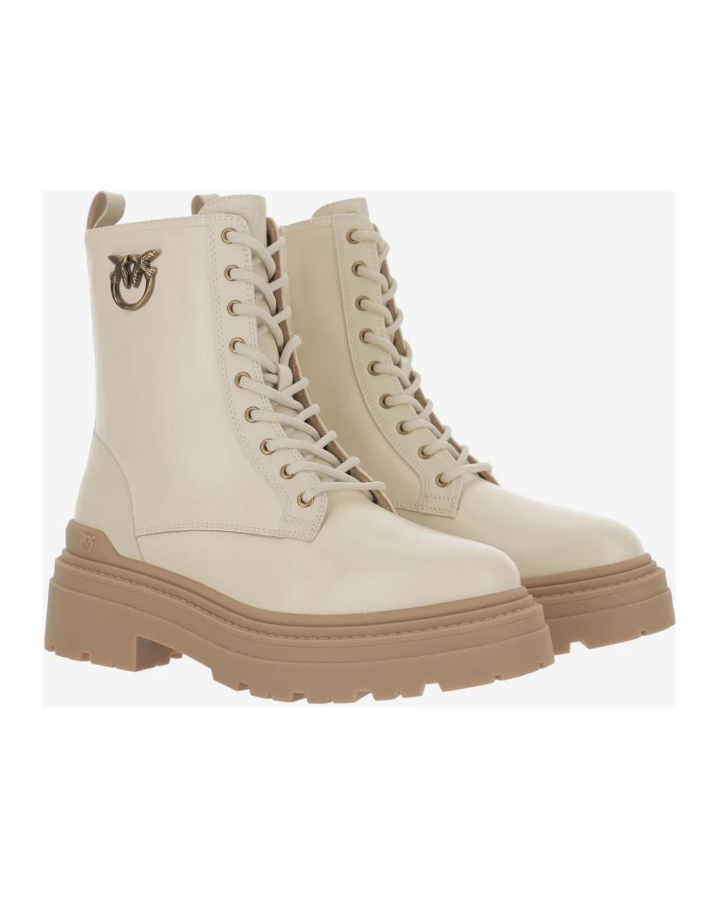 Pinko Natural Lace-Up Boots