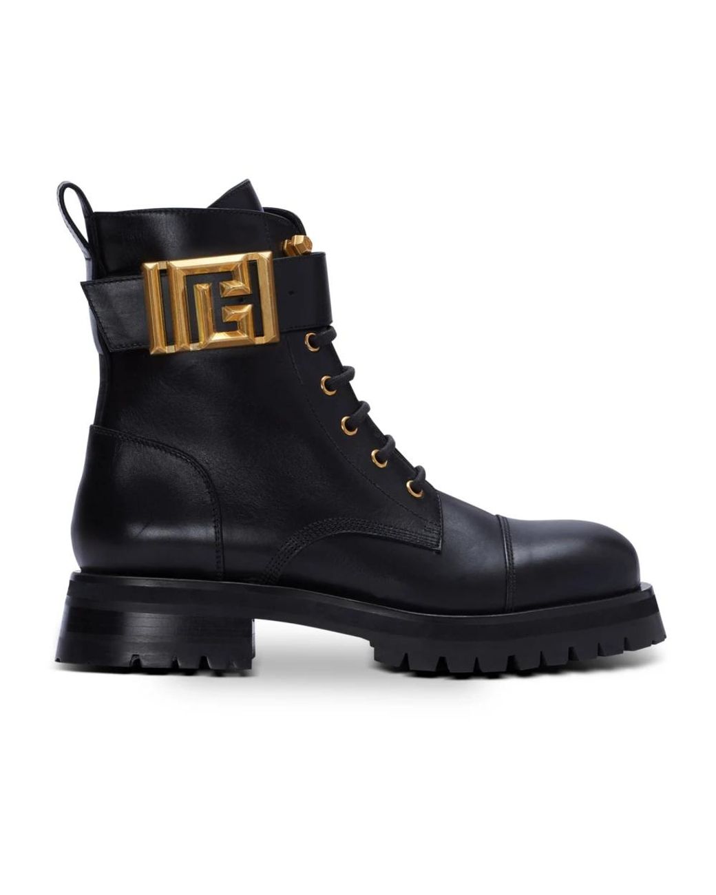 Balmain Black Lace-Up Boots