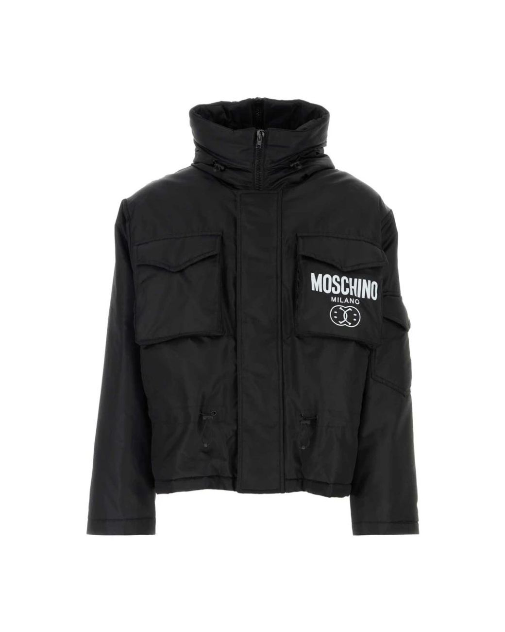 Moschino Black Drawstring Padded Jacket for men