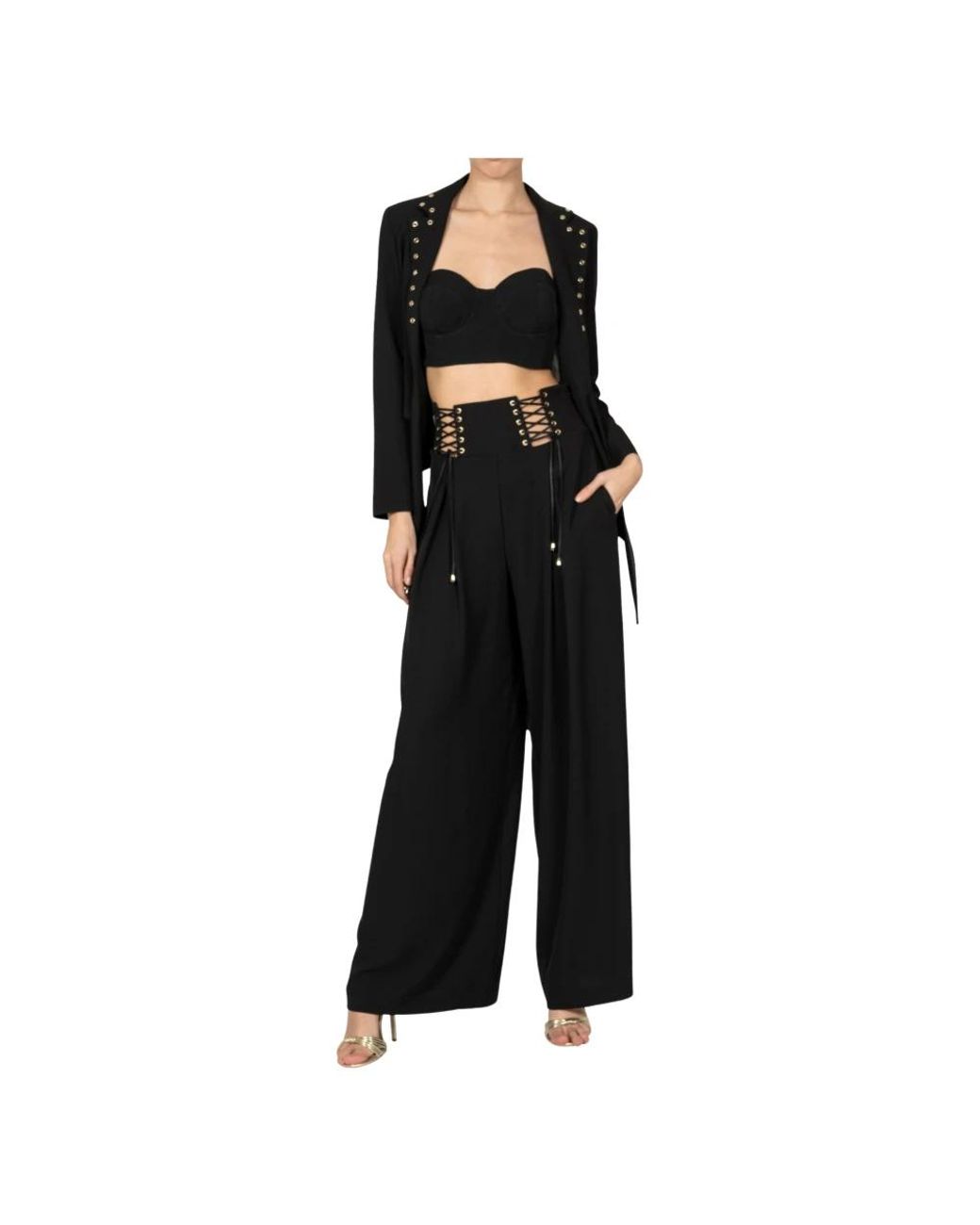 Babylon Black Sleeveless Tops