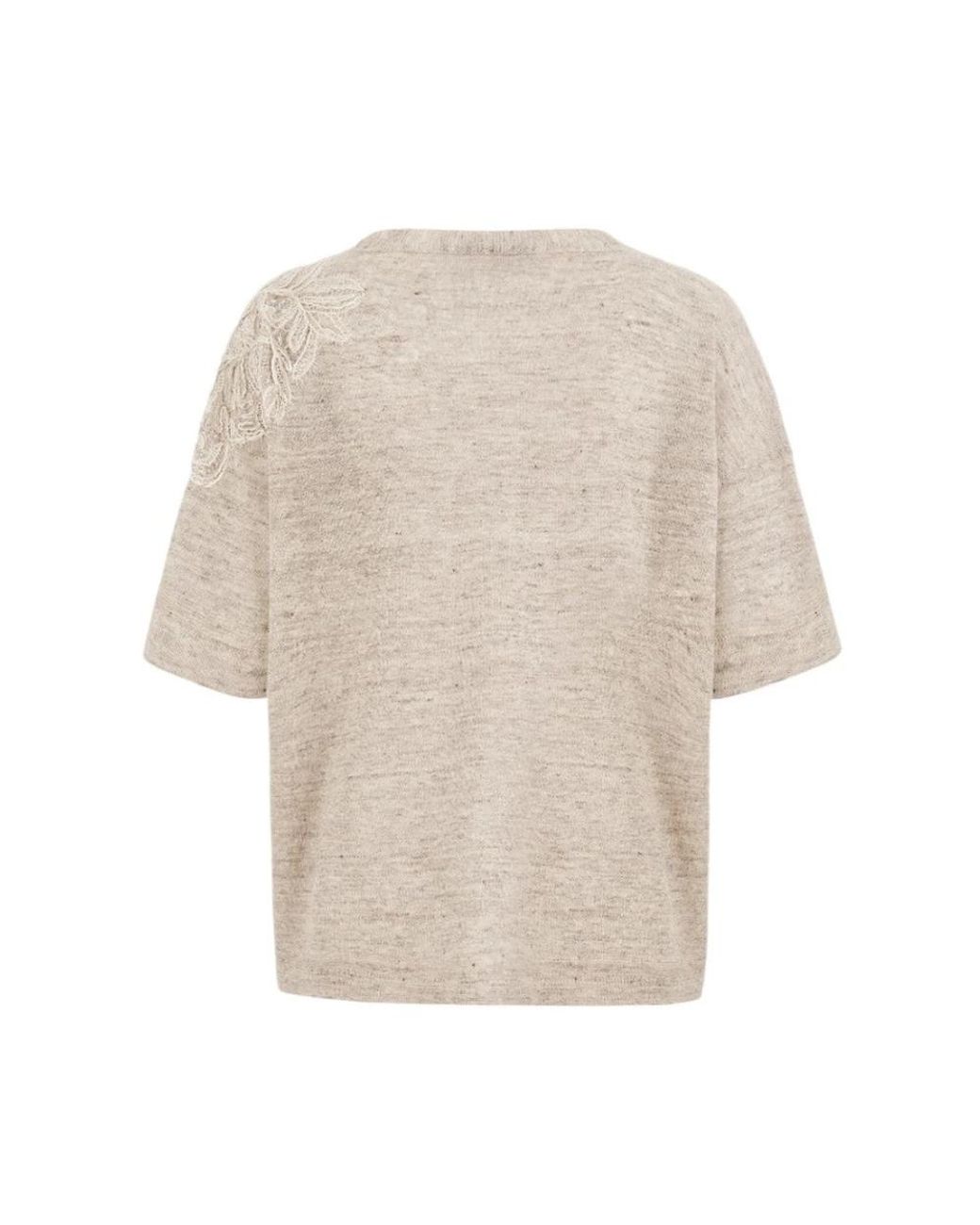D.exterior Natural V-Neck Knitwear