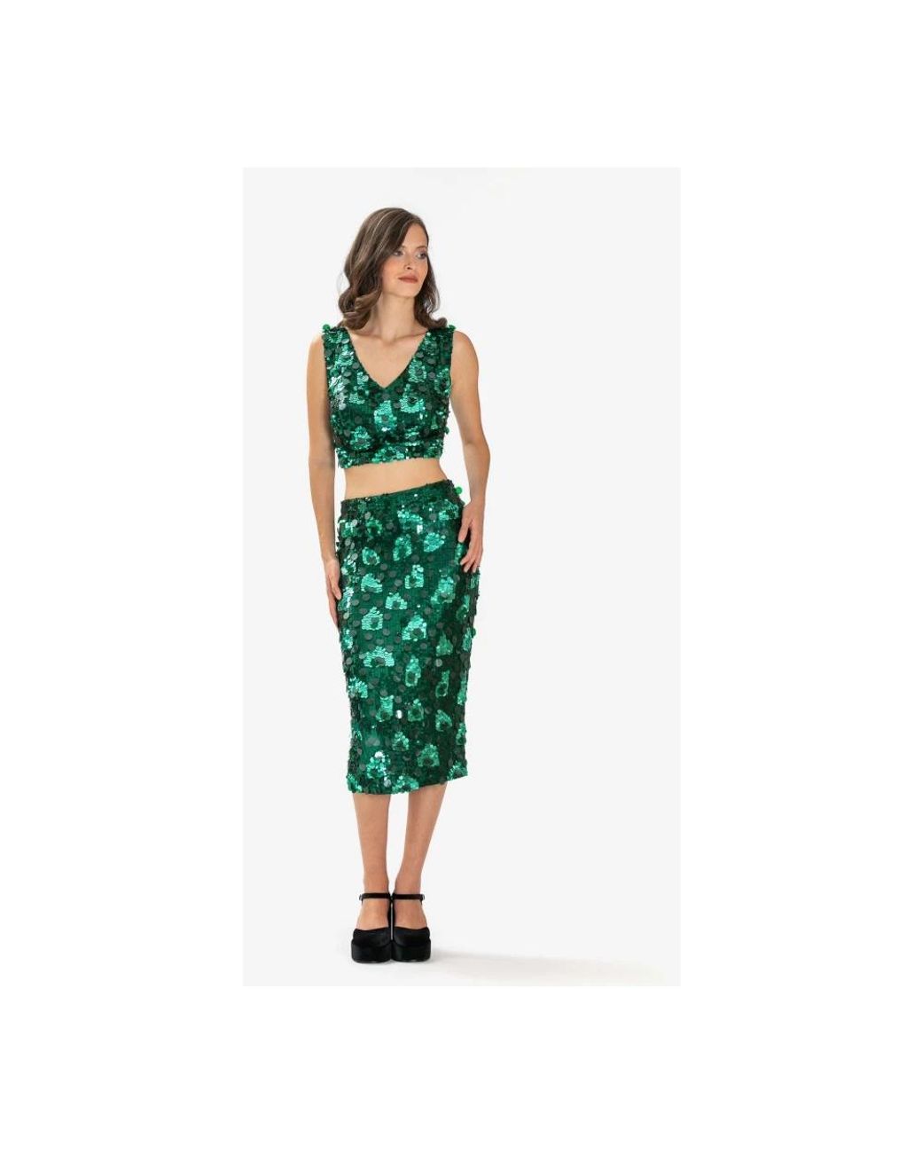 P.A.R.O.S.H. Guilty Midi Rok in het Green