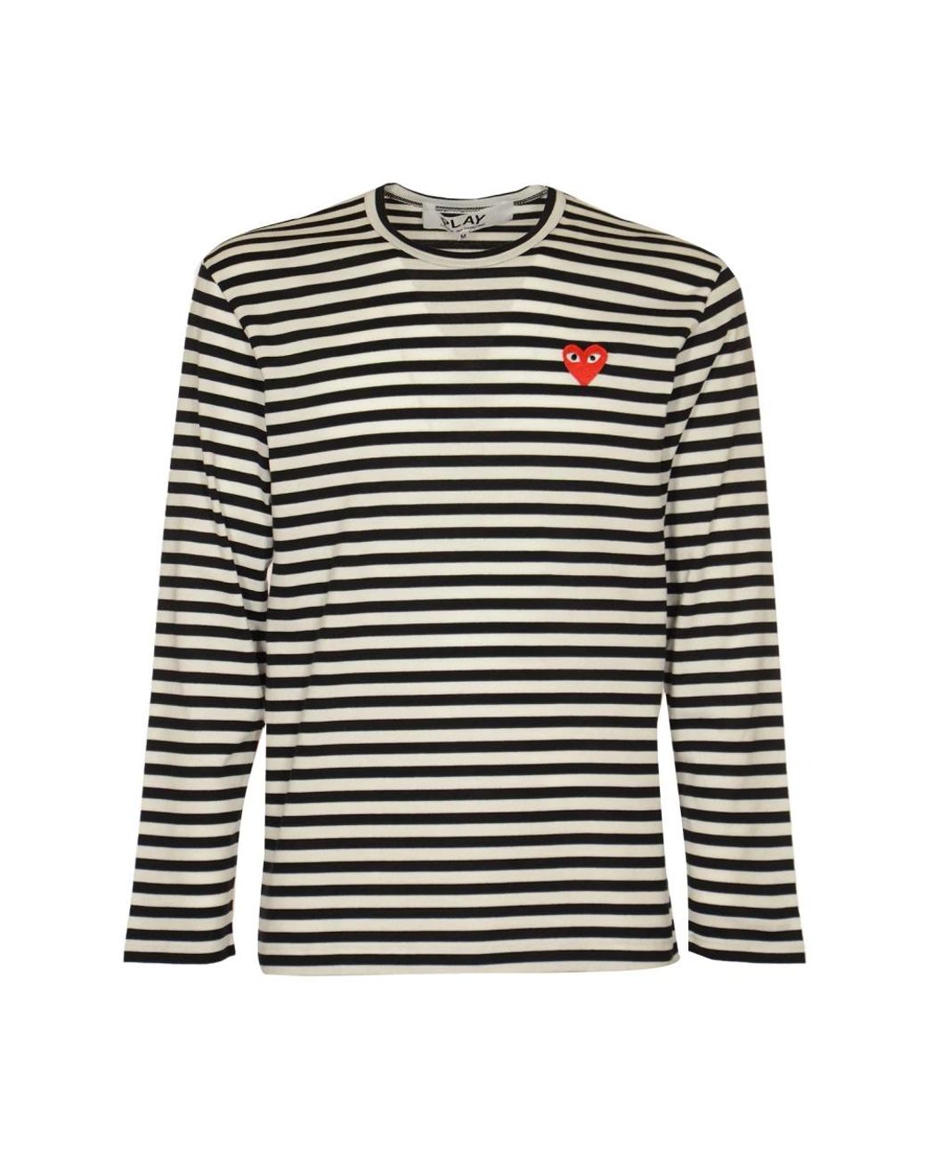 COMME DES GARÇONS PLAY Black Long Sleeve T-Shirts for men