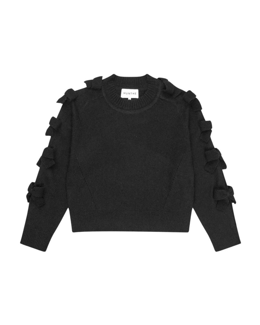 Munthe Black Strickpullover Mit Rundhalsausschnitt