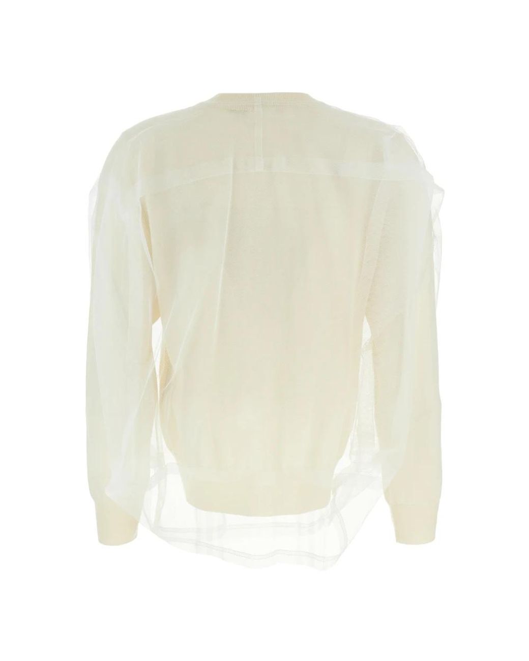 Comme des Garçons White Round-Neck Knitwear