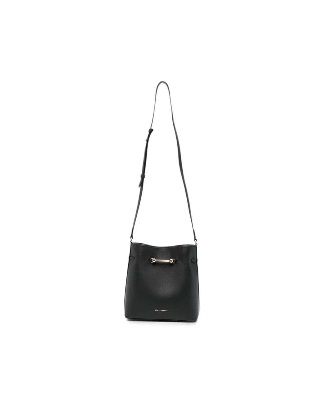 Strathberry Black Corda Bucket Leather Tote Bag