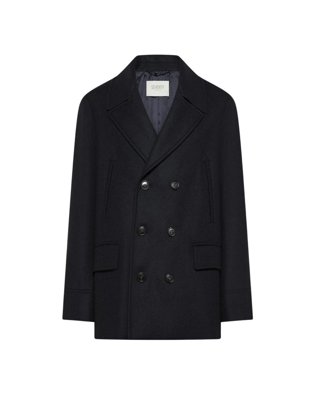Seventy Jassen ,Blauw ,Double-Breasted Coat in het Black voor heren