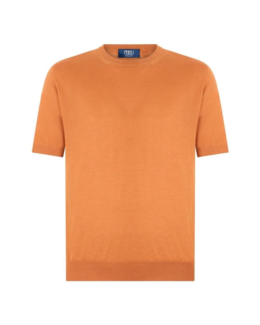 Fedeli Orange Cashmere Knitwear for men