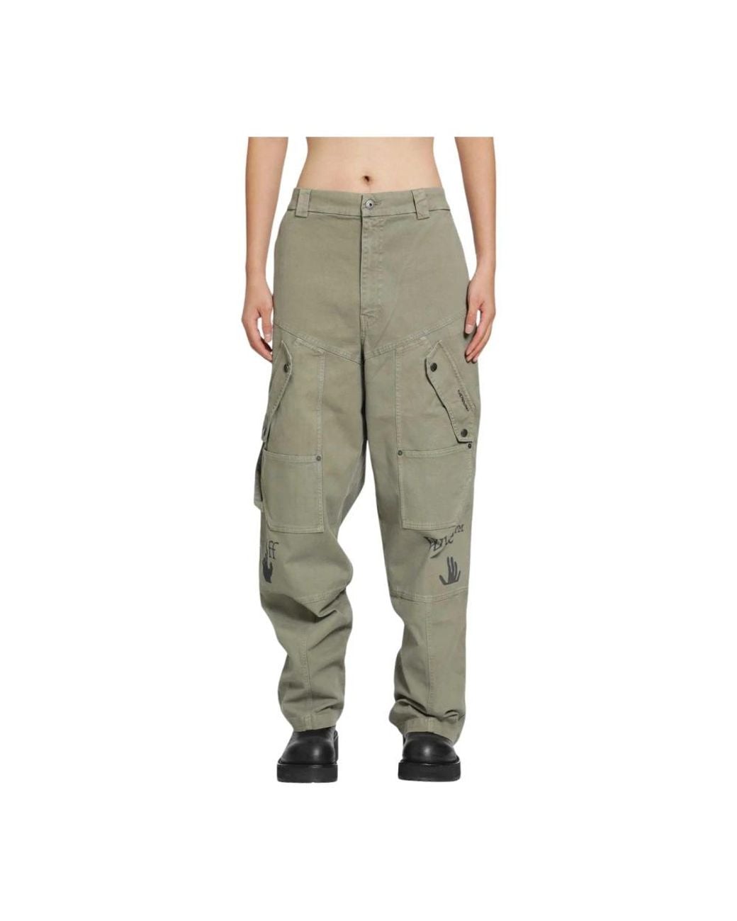 Off-White c/o Virgil Abloh Green Straight Trousers for men