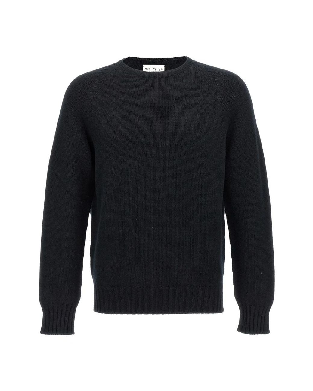 Ma'ry'ya Black Round-Neck Knitwear for men