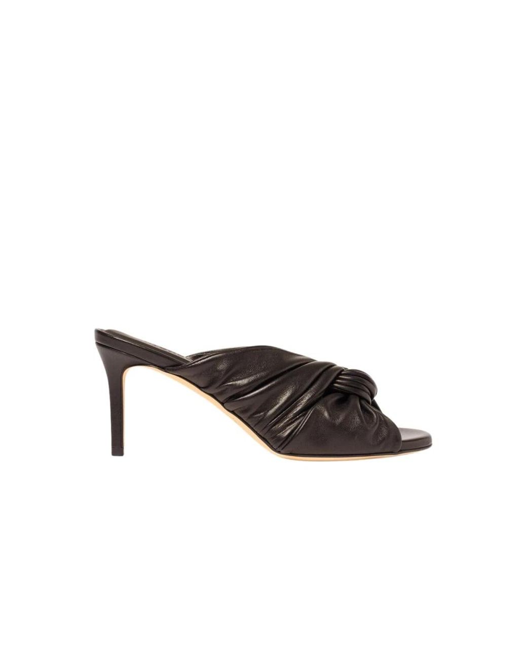 Scarosso Black Heeled Mules