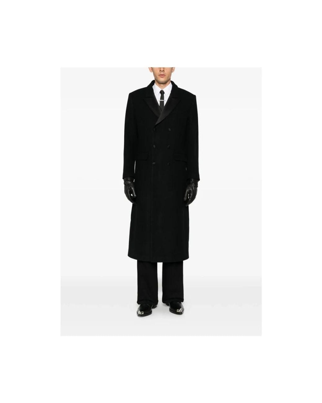 Ernest W. Baker Black Double-Breasted Coats for men
