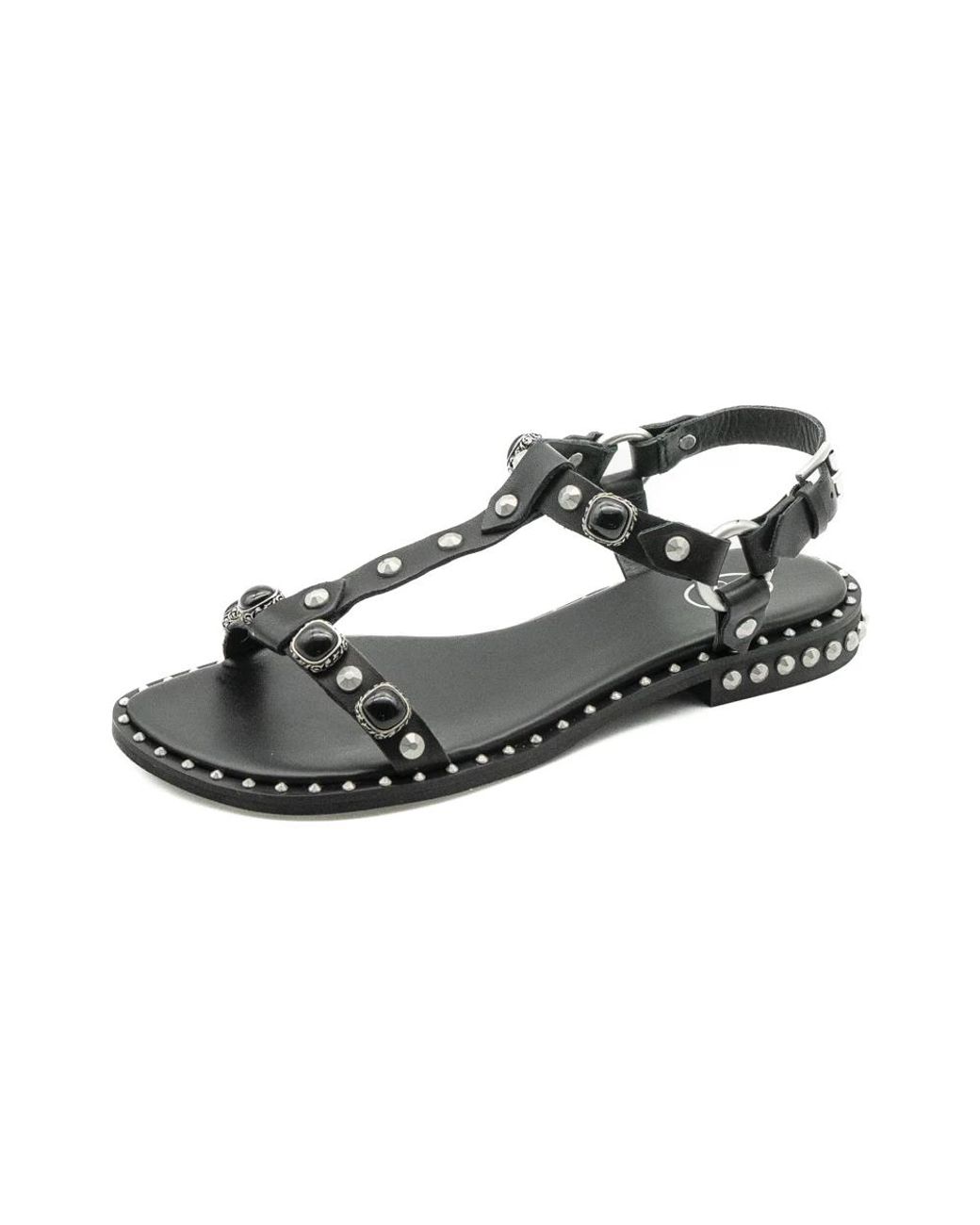 Ash Black Flat Sandals