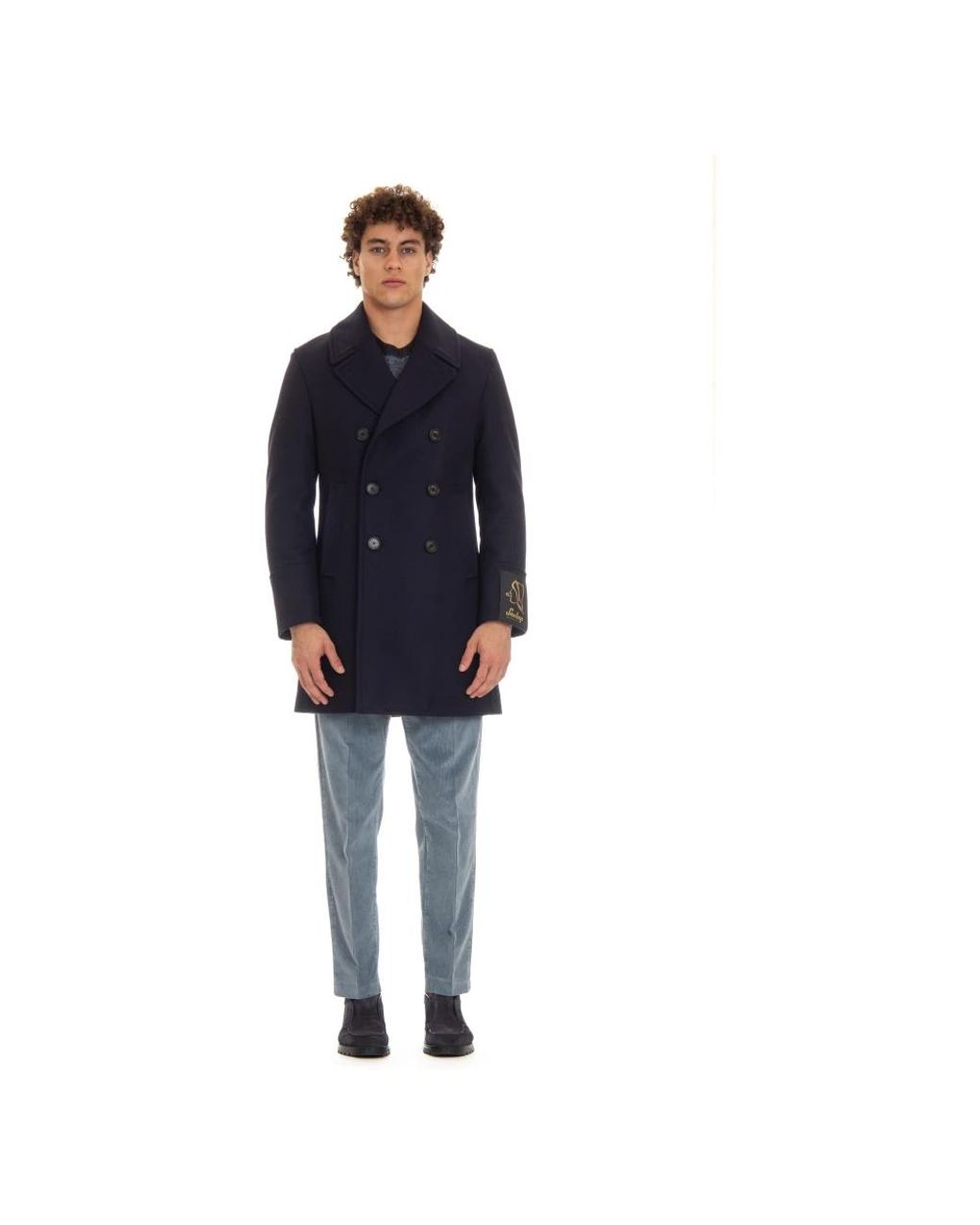 Sealup Jassen ,Blauw ,Wol Blauwe Peacoat Met Hoornknopen in het Blue voor heren