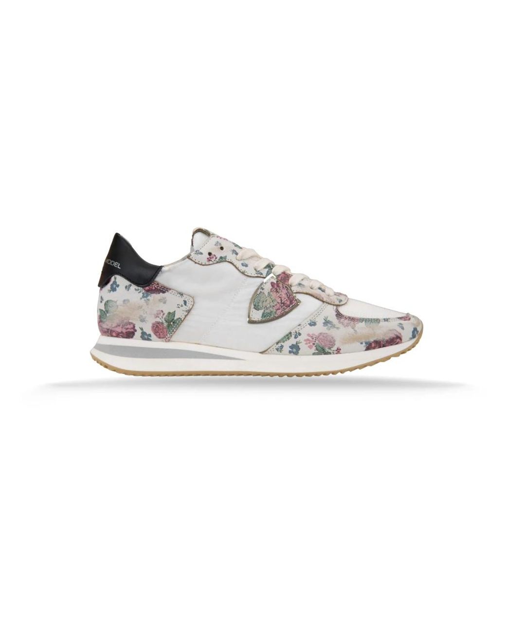 Philippe Model Schoenen ,Veelkleurig ,Bloemenpatroon Veterschoenen in het White